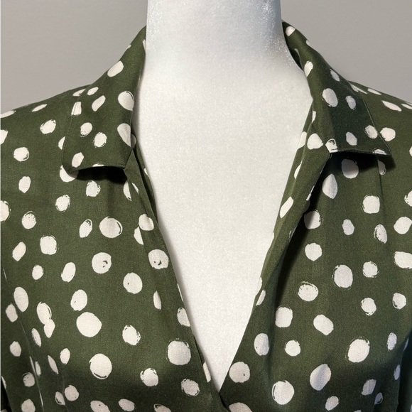 Velvet by Graham & Spencer Tie Front Wrap Polka Dot Long Sleeve Dress - Picture 5 of 14
